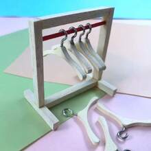 1/12 Scale Mini Clothes Hanger, Cute Mini Accessory For DIY Dollhouse Wardrobe Decoration, Perfect Gift - Apricot - View 11