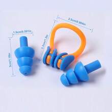 1 Juego de Pinza Nasal + 2 Tapones para los Oídos, Equipo de Protección Auditiva Antiagua de Silicona para Natación, 5 Opciones de Color - Juego de tapones para los oídos y pinzas para la nariz - Ver 8