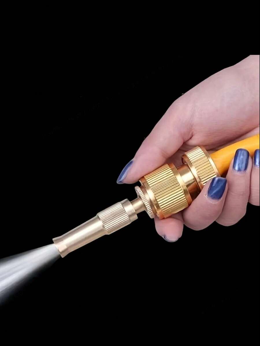 Súng phun nước áp lực cao có thể điều chỉnh, vòi phun tưới cây, bình xịt tưới cây có thể điều chỉnh, dụng cụ phun trực tiếp để rửa xe và tắm thú cưng. - Đồng - Xem 1