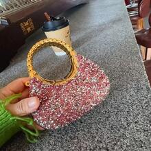 Mini Golden Pink Evening Bag Purses And Handbags Luxury Designer Shoulder Bags Diamond Party Wedding Acrylic Shiny Clutch Purse - Orange - View 7