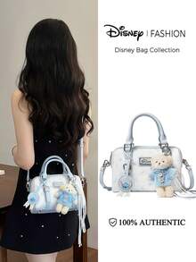 Disney 官方授权 Stitch 联名系列 Charm & Stitch 印花迷你波士顿包 - 卡通印花斜挎包，休闲时尚单肩包，生日礼物 - 彩色 - 查看 14