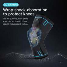 Kyncilor 1Pc Knee Brace Shockproof Protection Breathable Anti-Collision Sports Knee Support Guard Covers Basketball Antiskid Kneepads - 彩色 - 查看 6