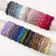 12pc Elegant Solid Satin-Like Hair Scrunchies, For Women, Hair Tools, Beauty Accessories, Curly, For Women, Fall, Travel, Hair Tools, Accessories Women, Hair Stuff, Curly Hair, Scrunchies, Scrunchie, Scrunchies Hair, Curly, Gifts, Travel, Gifts For Women, Hair Stuff, Stocking Stuffers, Stocking Fillers, Stocking Stuffers For Women, Stocking Fillers Women Hair Ties Ponytail Holder Hair Accessories - 12pcs Multicolor - View 2