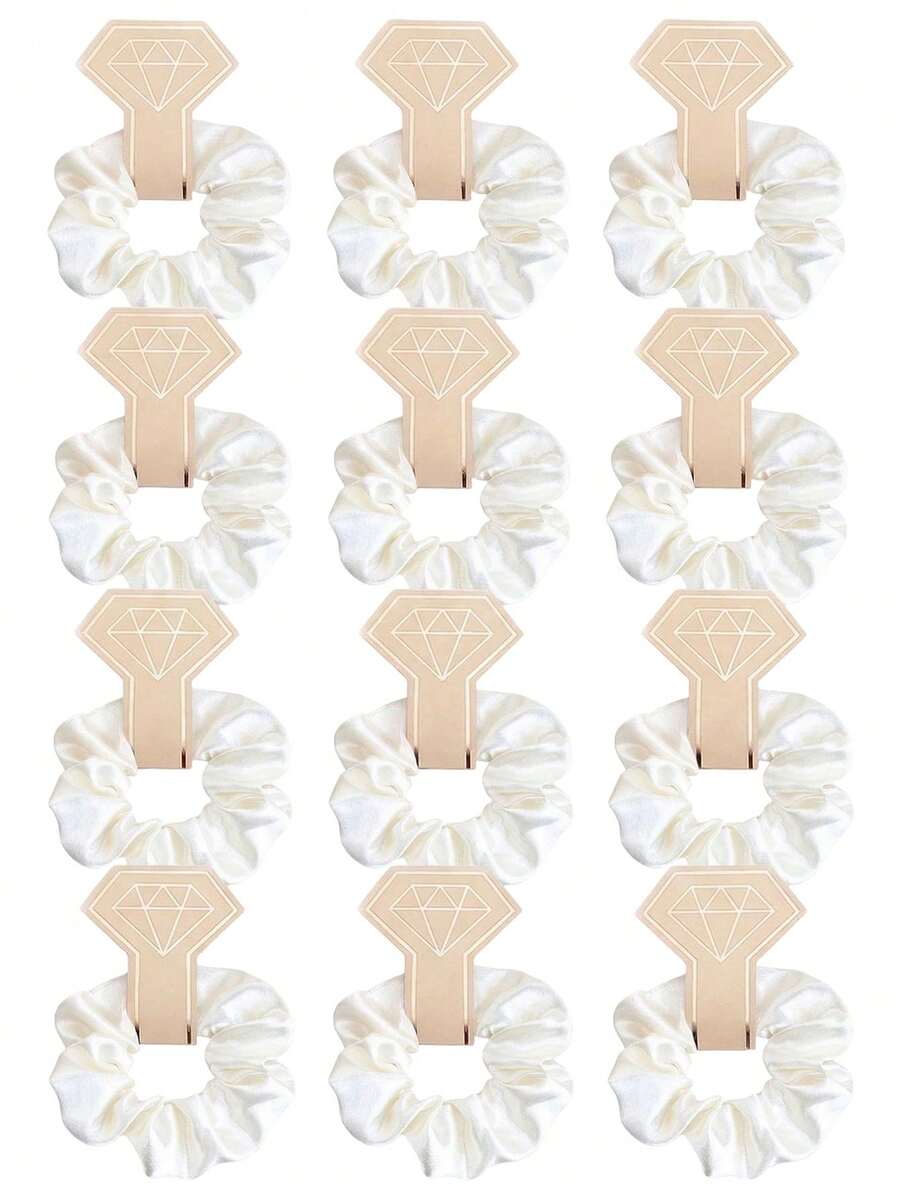 10 piezas Scrunchies de pelo de seda, accesorios para el cabello, regalo de propuesta de dama de honor, Scrunchies de seda blanca, lazos de seda para el cabello, adecuados para recuerdos de fiesta, accesorios para el cabello de boda, diseño no dañino, relleno de caja de regalo romántica, adecuado para fiesta de soltera, recuerdos de novia DIY, recuerdos de fiesta de graduación, suministros para fiestas de boda, fiesta de cumpleaños - Satén blanco lechoso - Ver 1