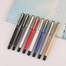 High-End Red Metal Ballpoint Pen, Office Stationery, Smooth Writing, Water-Based Ink - Red - View 1