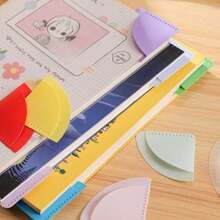 6pcs Creative Bookmarks, Book Fixers, Markers, Corner Protectors, Triangular, Minimalist Style, Semi-Transparent - 12pcs - View 6