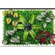 23.62 英寸 x 15.75 英寸人造绿色植物墙板 - 仿真丛林草坪装饰，适用于家居和花园，鲜艳的绿色垫子，非常适合户外露台，是婚礼、圣诞节、万圣节、复活节等活动的理想之选，也是园艺装饰 | 生动墙垫 | 耐用人造草坪板 - 彩色 - 查看 3