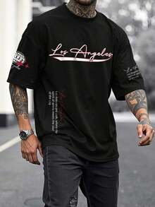 Manfinity Roughcore Men's Casual Short Sleeve Crew Neck T-Shirt With Creative And Versatile Playing Card Graphic Design - Blue and White - View 8