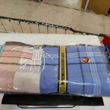 5条装格子条纹男士手帕，经典复古棉质毛巾，适合婚礼派对，38*38厘米，随机尺寸 - 彩色 - 查看 7