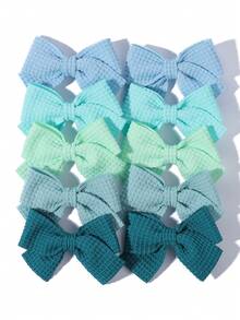 Bộ 10 chiếc kẹp tóc nơ ruy băng dễ thương, phụ kiện tóc thủ công dành cho bé gái. - Nhiều màu - Xem 7