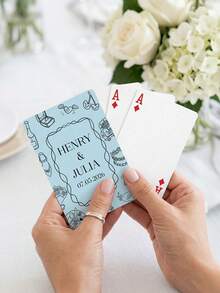 Custom Wedding Playing Cards ,Customize Text,Custom Guest Book, Wedding Guest Book Alternative, Signing Book, Guest Cards Deck, Wedding Favors, Bridal Shower Favors,Personalized Wedding Deck , Custom Printed Keepsake , Bridal Shower Favor,Personalized Deck For Couples, Weddings & Anniversaries, Monogram - Multicolor - View 3