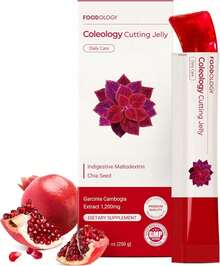 FOODOLOGY Coleology Cutting Stick Jelly (Pomegranate) – Dietary Fiber Supplement For Healthy Weight Management, Chia Seeds & Garcinia Cambogia, Korean Beauty With Collagen – 10 Sticks - 石榴 - 查看 1