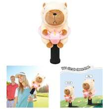 Swimming Ring Capybara Club Cover Small Size Fits Hybrid And Irons Large Size Fits Standard 460cc Driver Funny Plush Animal Headcover Soft Colorful Design - Small + Brown Capybara Wih Unicorn - View 2