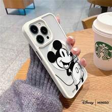 Miniso 名创优品迪士尼经典米奇黑白透明磁吸手机壳，复古卡通风格，适用于iPhone 17/17 Pro/17 Pro Max/17 Air/16/15/14/13/12/11/X系列，iPhone 17 Pro Max手机壳，iPhone 17 Pro手机壳，iPhone 17手机壳，圣诞礼物，送给女朋友 - 淺灰色 - 查看 2
