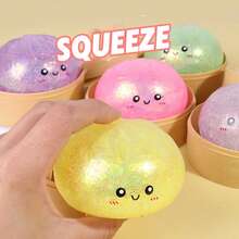 Creative Stress Relief Bun Squeeze Toy, Realistic Bun Squishy Slow Rebound Stress Relief Toy - Multicolor - View 5