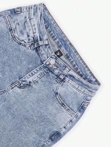 Quần jeans ống loe cạp thấp màu xanh nhạt phong cách đường phố cổ điển thanh lịch dành cho nữ mùa hè 2026, quần ống loe trắng gợi cảm, quần ống loe thoải mái cho kỳ nghỉ. - Màu xanh bụi bặm - Xem 7