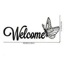 CIFbuy 1 Piece Of Simple And Elegant Butterfly Welcome Decoration Sign And Plaque. It Is A Simple Metal Wall Art Handicraft For Entrance Wall Decoration. It Is Highly Suitable For Home And Office Decoration Room Decor Bedroom Decor Home Decor - TY5761 - 查看 6