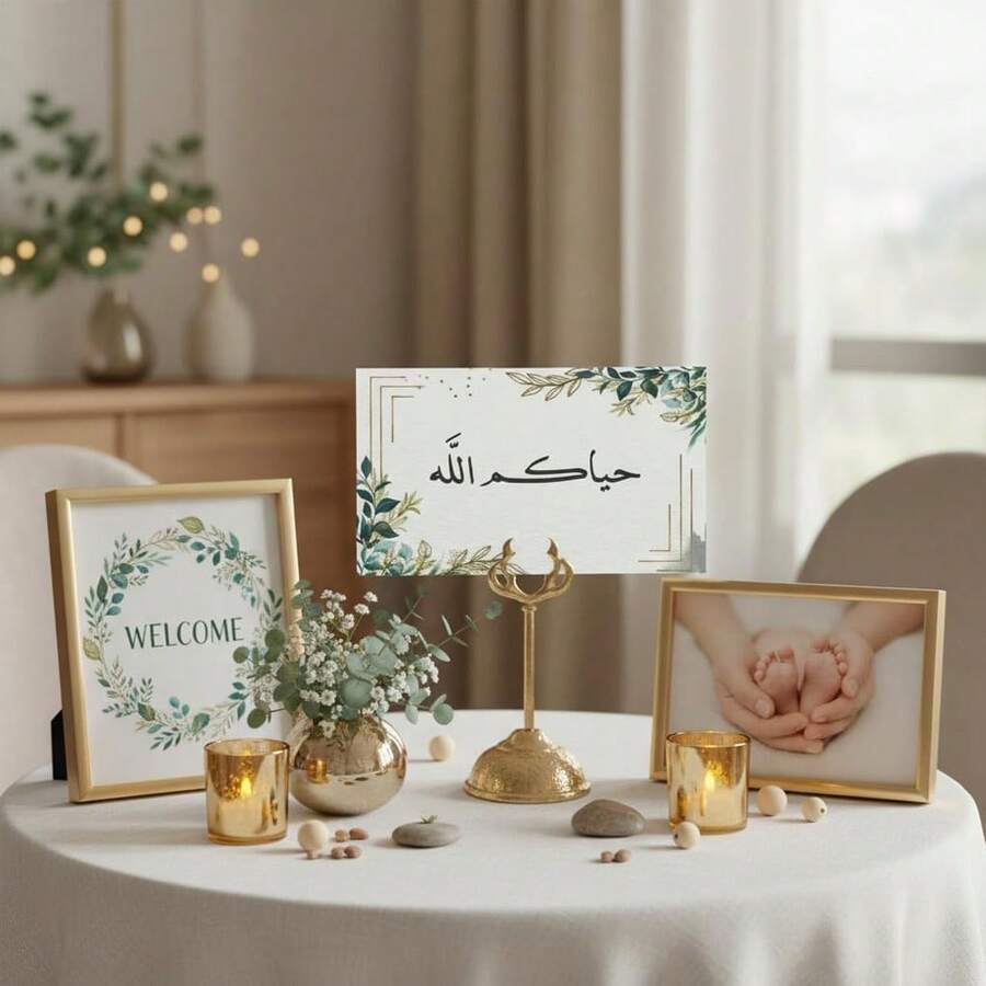 Premium Event Greeting Card | Elegant Arabic Calligraphy Design - Hospitality Card And Distribution | Suitable For Weddings, Baby Showers, Receptions, Graduations - View 1