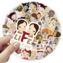 54 Pieces Cartoon Illustration Big-Head Doll Stickers - Hand-Drawn Kids Waterproof Decals For Phones & Skateboards - 54PCS - View 11