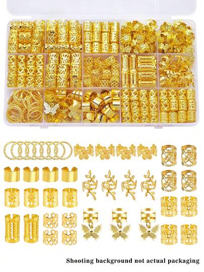 160 chiếc dây buộc tóc hình bướm vàng rỗng sang trọng - Vòng kẹp hợp kim có thể điều chỉnh với hình bướm sắt thủ công, phụ kiện tóc phong cách Bohemian cổ điển dành cho nam và nữ, phù hợp với kiểu tóc tết và các kiểu tóc khác.