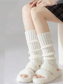 1 Pair Knitted Patchwork Ruffle Leg Warmers, Millennium Lace Versatile School Style Thin Mesh Cute Y2K Japanese Ballet Style Leg Warmers, Suitable For Spring/Summer - Clear - View 9