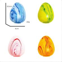 1个大理石纹蛋形麦芽挤压玩具，慢回弹减压玩具，送朋友的礼物，生日、情人节、新年礼物，完美之选 - 多色隨機 - 查看 3