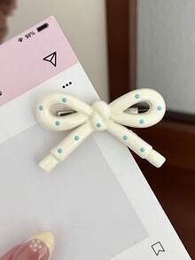 Conjunto de 8 Presilhas de Cabelo com Laço e Bolinhas - Presilhas de Franja Versáteis e Requintadas - Acessórios de Cabelo Sofisticados para Verão, Férias, Viagens, Festas e Aniversários - Multicolorido - Ver 5