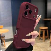 Shockproof Protective Case Compatible With IPhone 17e, Matte Soft Phone Back Cover Compatible With IPhone 17 Pro Max, 16, 15, 14, 13, Plus, 12, 11, Mini - Burgundy - View 5