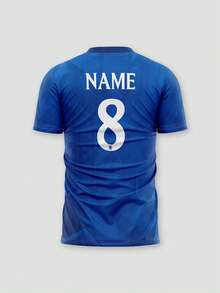 1pc Customized 2026 Season Chelsea Style Football Jersey, Made With Blue Printed Color Summer - Blue - View 5