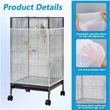 Tấm chắn nước cỡ lớn cho lồng chim - Lưới chống muỗi và côn trùng | Tấm bảo vệ lưới lồng chim hình vuông và tròn cho vẹt. Ngăn lông chim bay ra ngoài và lưới chắn lồng. - Một cỡ - Xem 1
