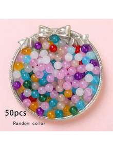 Kit de fabricación de joyas con 24/48 colores de cuentas de cristal de vidrio para pulseras, incluye materiales para hacer pulseras, collares, aretes, adornos de teléfono, llaveros, tobillos y manualidades de joyería (colores aleatorios) - Multicolor - Ver 7