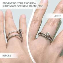 KLONKEE Gold Tone Ring Adjuster, Suitable For Loose Rings, 4/8/12 Pcs Plastic Protector Rings In Different Sizes For Jewelry Adjustment, Unisex Invisible Coil Wrap Style Ring Tightener, Just Insert To Reduce Ring Size Without Resizing - Yellow Ring Adjustment Pad - View 5