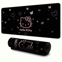 SANRIO 1pc Game Mouse Pad, Black Background Butterfly Pattern, With Non-Slip Rubber Base. An Excellent Desktop Accessory For Office, Study Or Home Decor. This Mousepad Makes An Ideal Gift For Fans And Friends. Office Desk Desk Office Supplies Office Accessories Desk Mat Study Table Mouse Pad For Desk Desk Decor - 1 - View 2