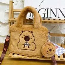 Bộ túi hình chuột lang nước dễ thương Kawaii, túi đeo chéo mềm mại + ví đựng tiền xu mini dành cho bé gái - Xem 8