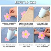 1/12/20pcs Colorful Sunflower Embroidered Patches, Cute Daisy Flower Iron-On Appliques For Clothes, Jeans, Bags & Shoes DIY Decoration, Multi-Color Floral Sewing Badges - Sunflower - View 6