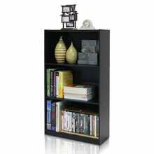 Espresso 3 Shelf Bookcase Wooden Storage Bookshelf Shelves Home Office Organizer - 1 - View 2