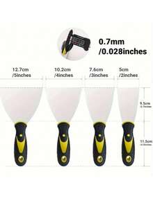 4 piezas Juego de raspadores de acero inoxidable, que incluye raspadores de 2 pulgadas, 3 pulgadas, 4 pulgadas y 5 pulgadas, adecuados para raspar pintura, quitar papel tapiz, aplicar sellador y talla grande - A - Ver 2