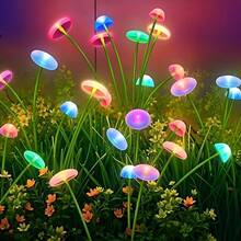 2026 New Creative Solar Powered Jellyfish Mushroom Shaped Garden Light, 6/8/10 LED Outdoor Solar Powered Atmosphere Lamp, Automatically Turns On From Dusk To Dawn, Swaying Decor For Yard, Lawn, Holiday Party, Gift - Colored Light - View 3