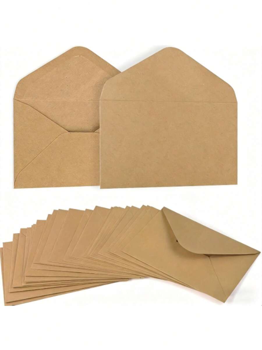 100pcs Flip-Open Envelopes, Invitation Cards, Suitable For Engagement Invitations, Weddings, Graduation Parties, Birthday Parties, Baby Showers, Best Choice For Writing Letters To Mothers, Couples, Classmates, Friends - Multicolor - View 1