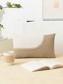 1/2 件装波西米亚风拼布腰枕套，沙发靠垫套（不含枕芯） - 米色 - 查看 4