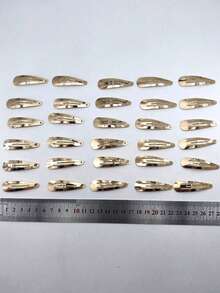 DIY Metal Gold Teardrop Shape 30 Pcs Bb Clip,Summer,Hair Clips,Holiday, Head Accessories - Gold - View 3