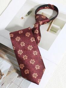 1 chiếc cà vạt nam đa năng họa tiết hoa có khóa kéo, thích hợp mặc hàng ngày. - Nhiều màu - Xem 2