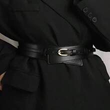 2-In-1 Women's Wide/Thin Belt, Suitable For Dresses And Pants, With Gold Buckle - Multicolor - View 2