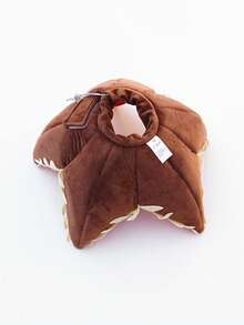 ABLAZE ZAI 1pc Adjustable Velvet Fabric Carnivorous Plant Shaped Cat Recovery Elizabethan Collar, Suitable For Cats And Dogs, All Season Use - Brown - View 5