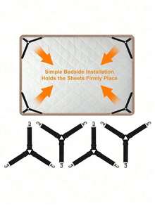 Bộ 4 kẹp tam giác dùng để cố định ga trải giường, chăn và vỏ bọc ghế sofa, chống trượt. - Nhiều màu - Xem 10