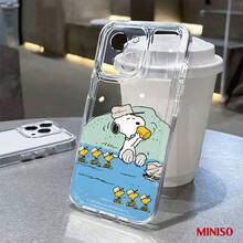 Miniso 名创优品史努比沙滩透明TPU手机壳，适用于iPhone 17/17 Pro/17 Pro Max/17 Air/16/15/14/13/12/11/X系列，iPhone 17 Pro Max手机壳，iPhone 17 Pro手机壳，iPhone 17手机壳，圣诞礼物，女朋友 - 無色 - 查看 1