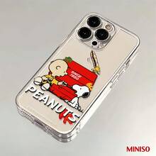名创优品史努比和查理·布朗透明TPU手机壳，适用于iPhone 17/17 Pro/17 Pro Max/17 Air/16/15/14/13/12/11/X系列，iPhone 17 Pro Max手机壳，iPhone 17 Pro手机壳，iPhone 17手机壳，圣诞礼物，女朋友 - 無色 - 查看 2