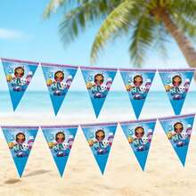 Gabby's Dollhouse 10pcs Gabi Doll House Theme Birthday Party Triangle Flag Decoration Set, Bunting - Multicolor - View 2