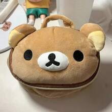 Kawaii Rilakkuma Bear Elliptical Stereoscopic Pencil Bag Portable Stationery Storage Bag Easy Bear Storage Bag Makeup Bag Gifts - A - View 9