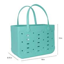 Teal Large Flexible Laundry Tote, Waterproof Reusable Washable Carry Bag, 18x8.75x13 Inches Multi-Use Storage For Home & Dorm - Giấc mơ xanh - Xem 11